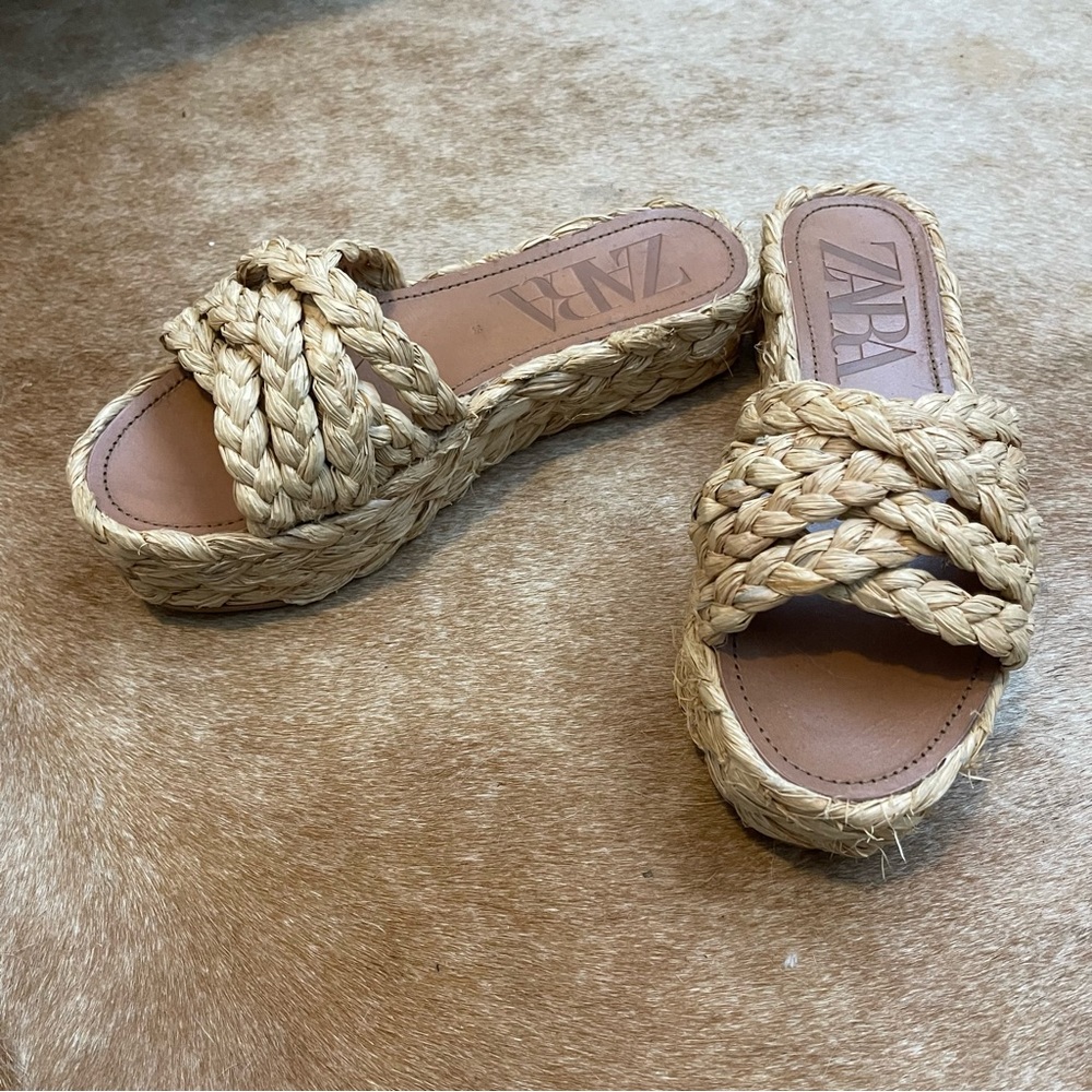 Zara Raffia Sandals